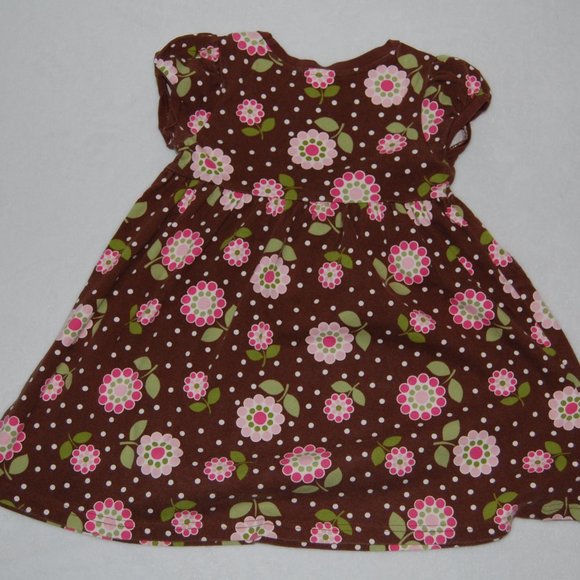 Gymboree Girls Size 4, Brown Flower Dress, 100% Cotton - Picture 5 of 6